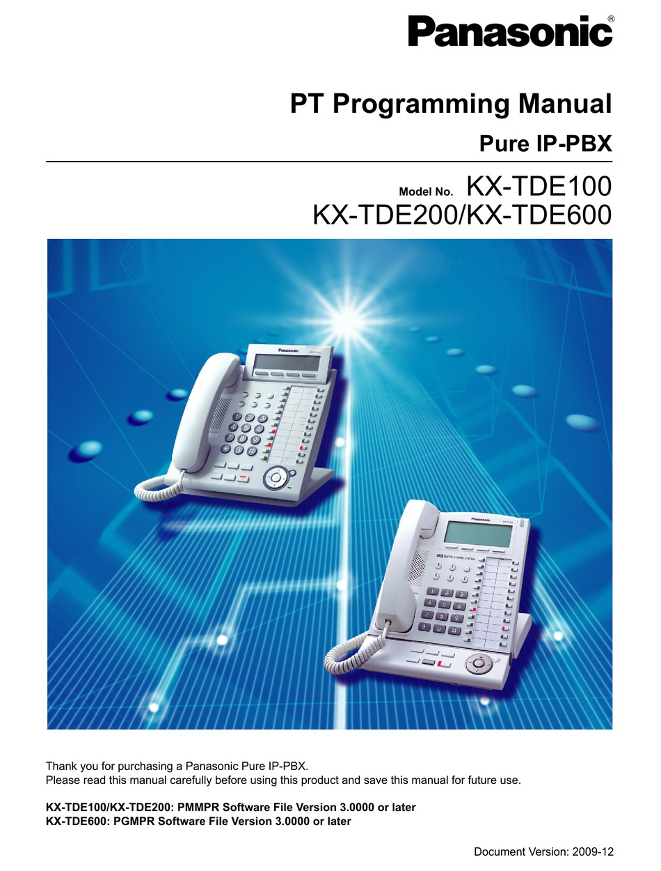 Panasonic Kx Tde100 Pt Programming Manual Pdf Download Manualslib
