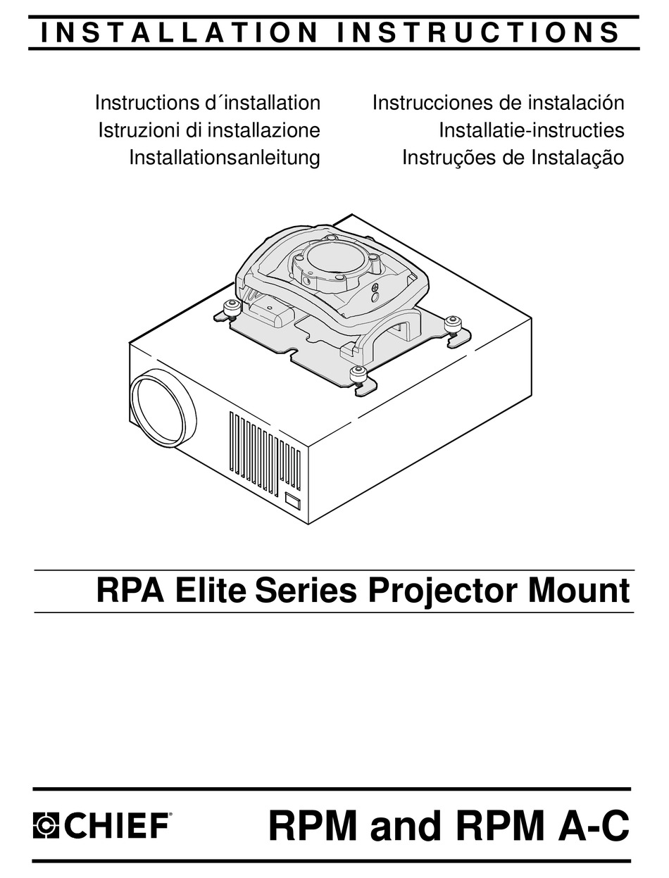 Chief Rpa Installation Instructions Manual Pdf Download Manualslib