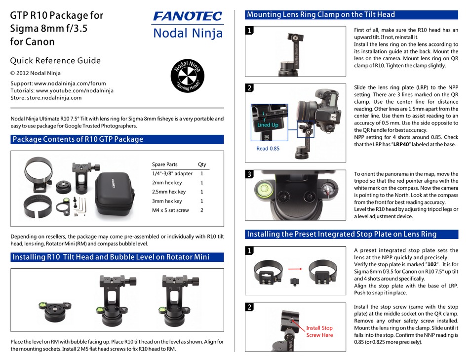 Nodal Ninja Gtp R10 Quick Reference Manual Pdf Download Manualslib