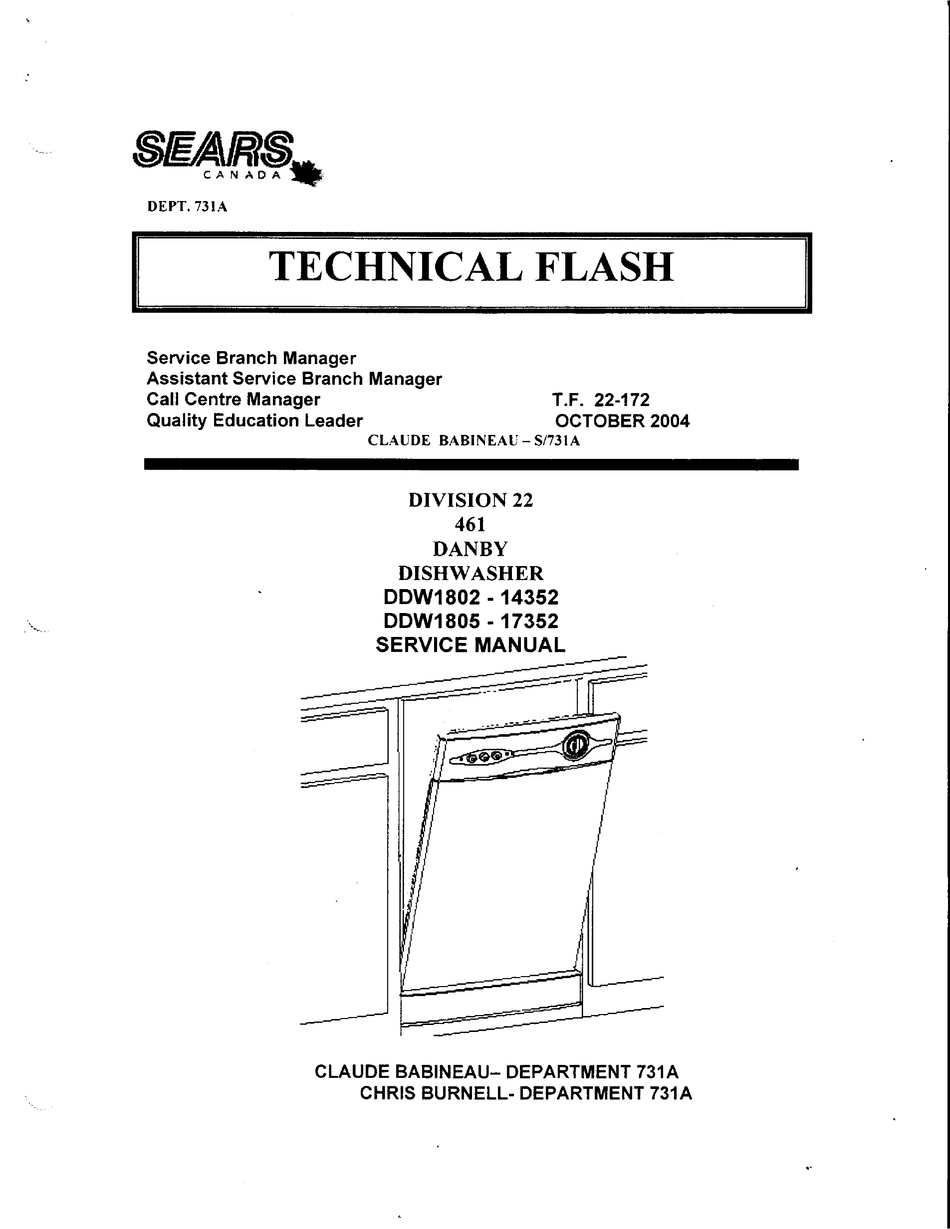 DANBY DDW1802 - 14352 SERVICE MANUAL Pdf Download | ManualsLib