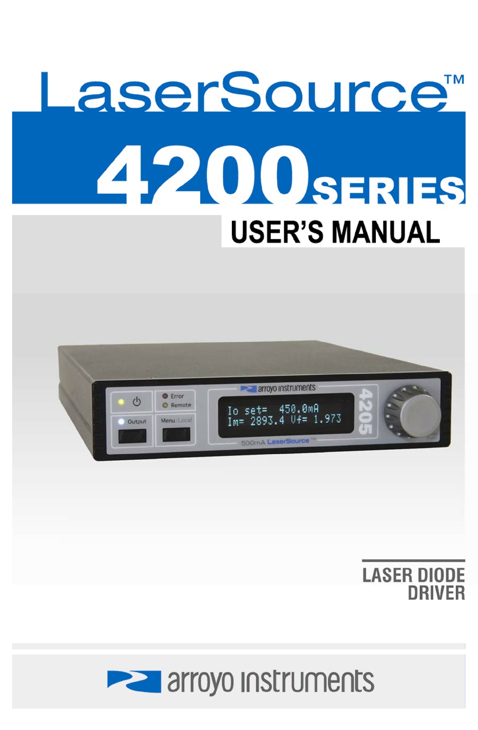 ARROYO INSTRUMENTS LASERSOURCE 4200 SERIES USER MANUAL Pdf Download