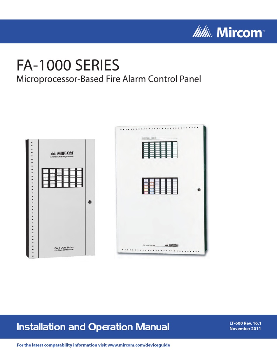 Mircom Fa 1000 Series Installation And Operation Manual Pdf Download Manualslib