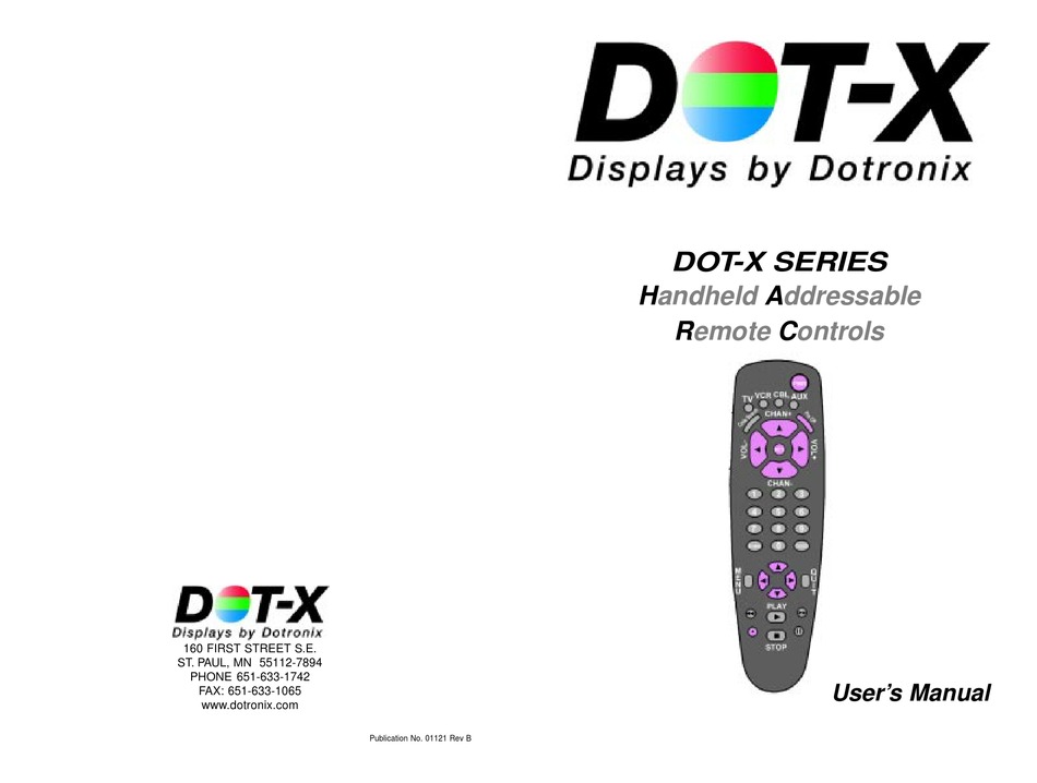 DOTRONIX DOTX SERIES USER MANUAL Pdf Download ManualsLib