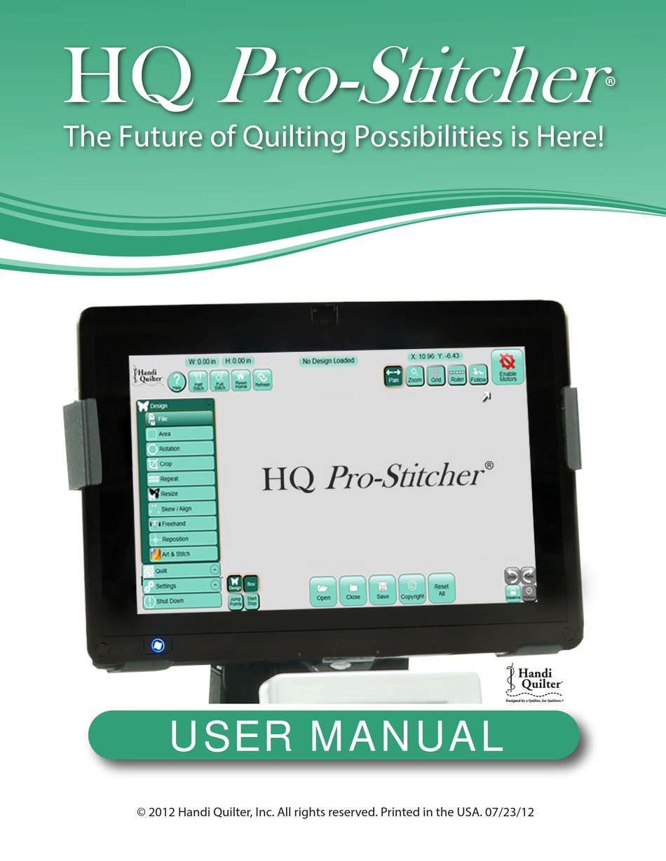 HANDI QUILTER HQ PROSTITCHER USER MANUAL Pdf Download ManualsLib