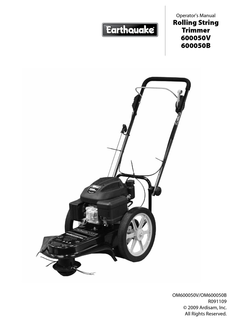 EARTHQUAKE 600050V OPERATOR'S MANUAL Pdf Download ManualsLib