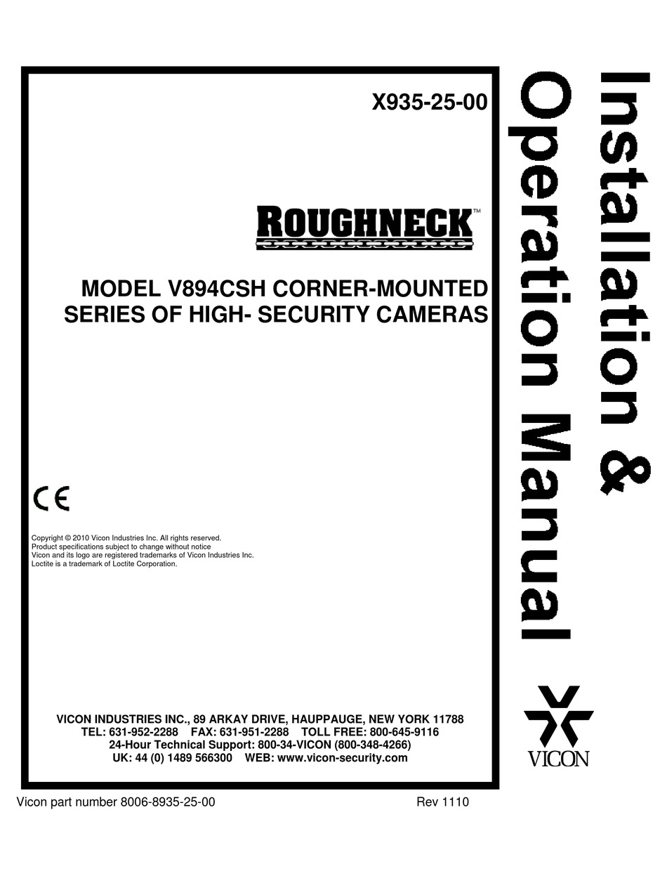 ROUGHNECK V894CSH INSTALLATION & OPERATION MANUAL Pdf Download ManualsLib