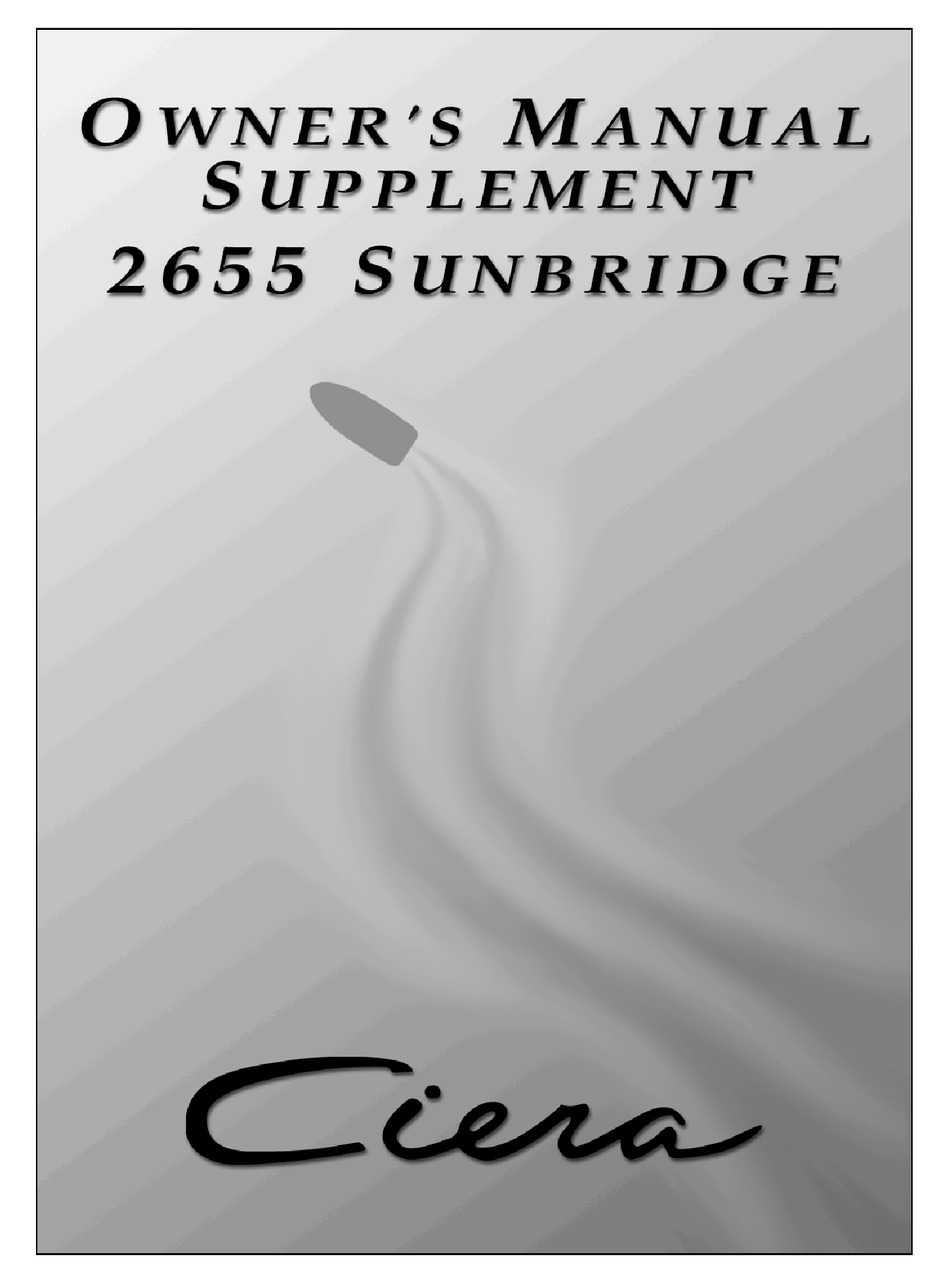 Bayliner Ciera 2655 Sunbridge Owner S Manual Pdf Download Manualslib