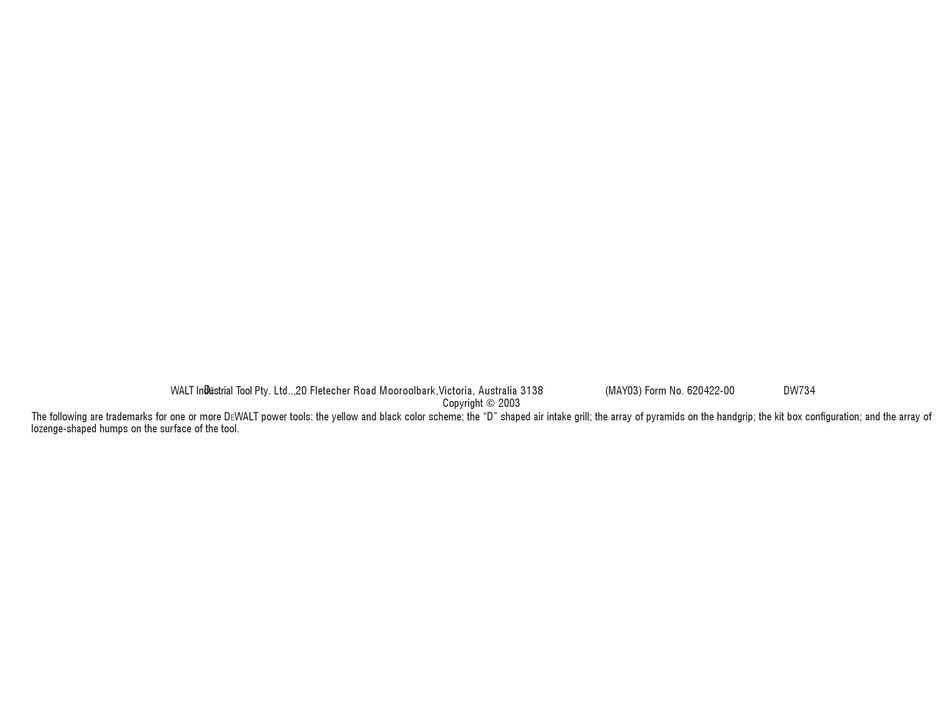 DEWALT DW734XE INSTRUCTION MANUAL Pdf Download ManualsLib