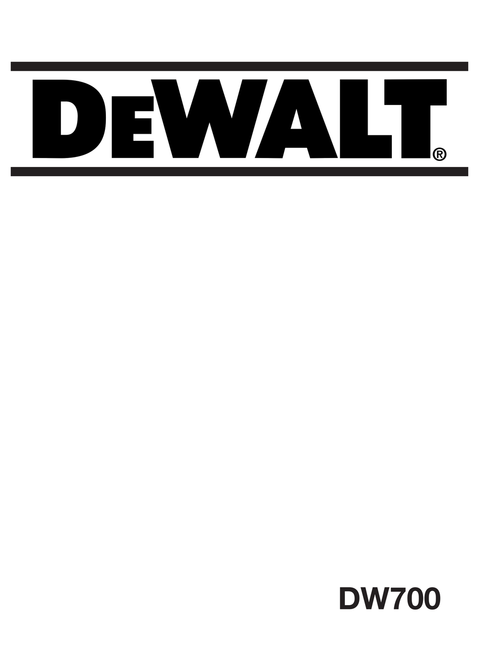 Lover og forskrifter Patent regulere DEWALT DW700 OPERATOR'S MANUAL Pdf Download | ManualsLib