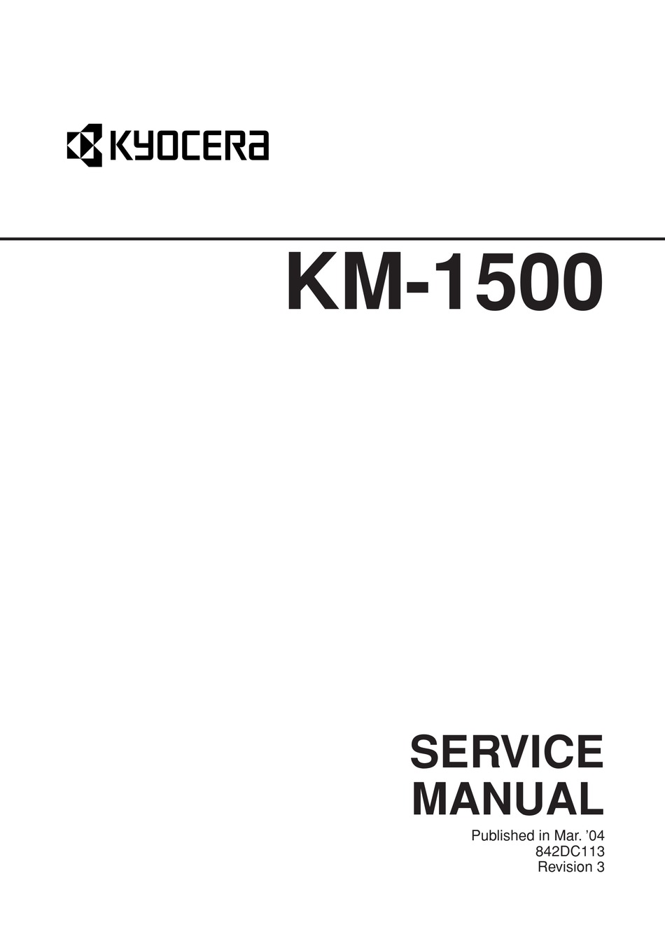 Kyocera Km 1500 Service Manual Pdf Download Manualslib