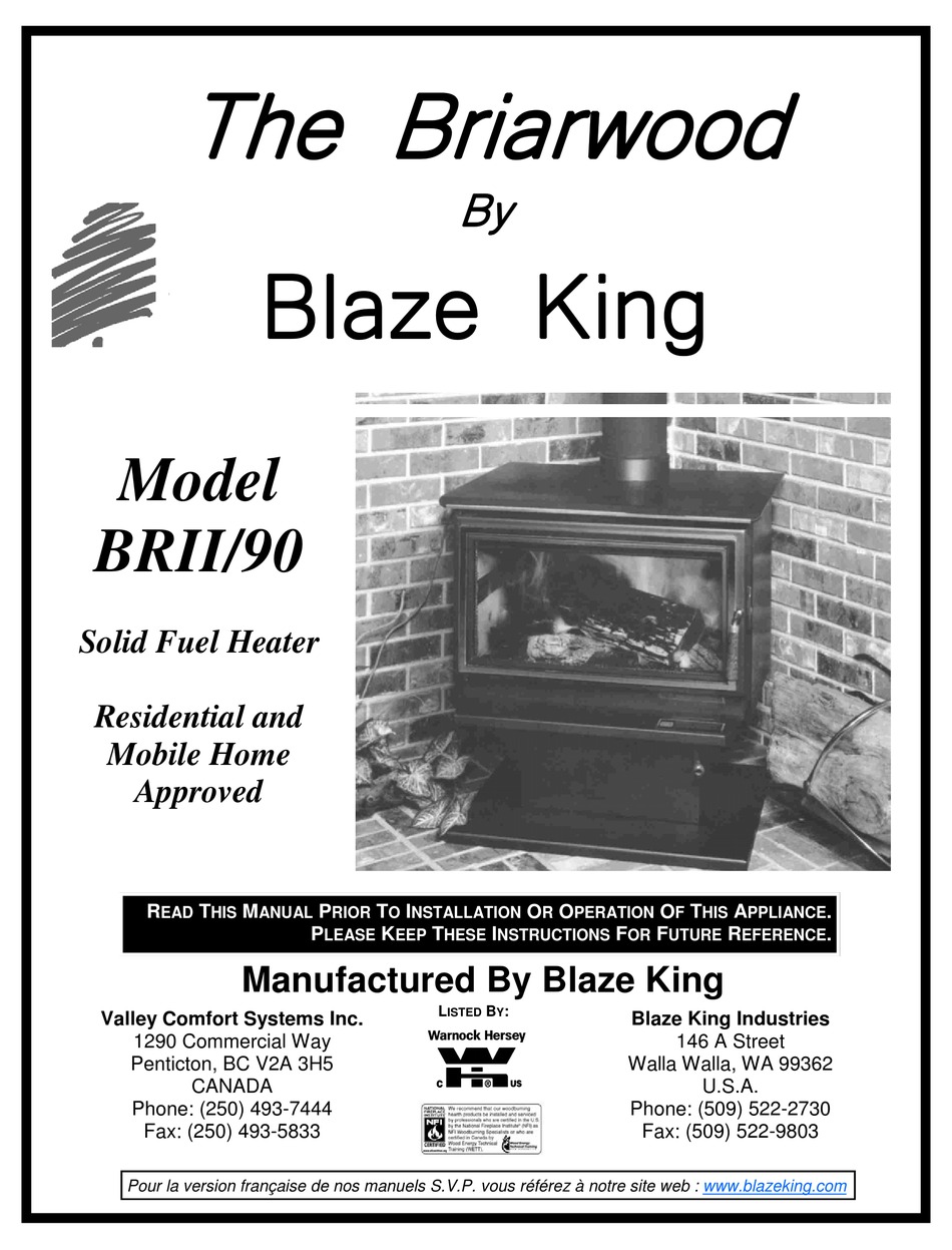 BLAZE KING BRII/90 MANUAL Pdf Download | ManualsLib
