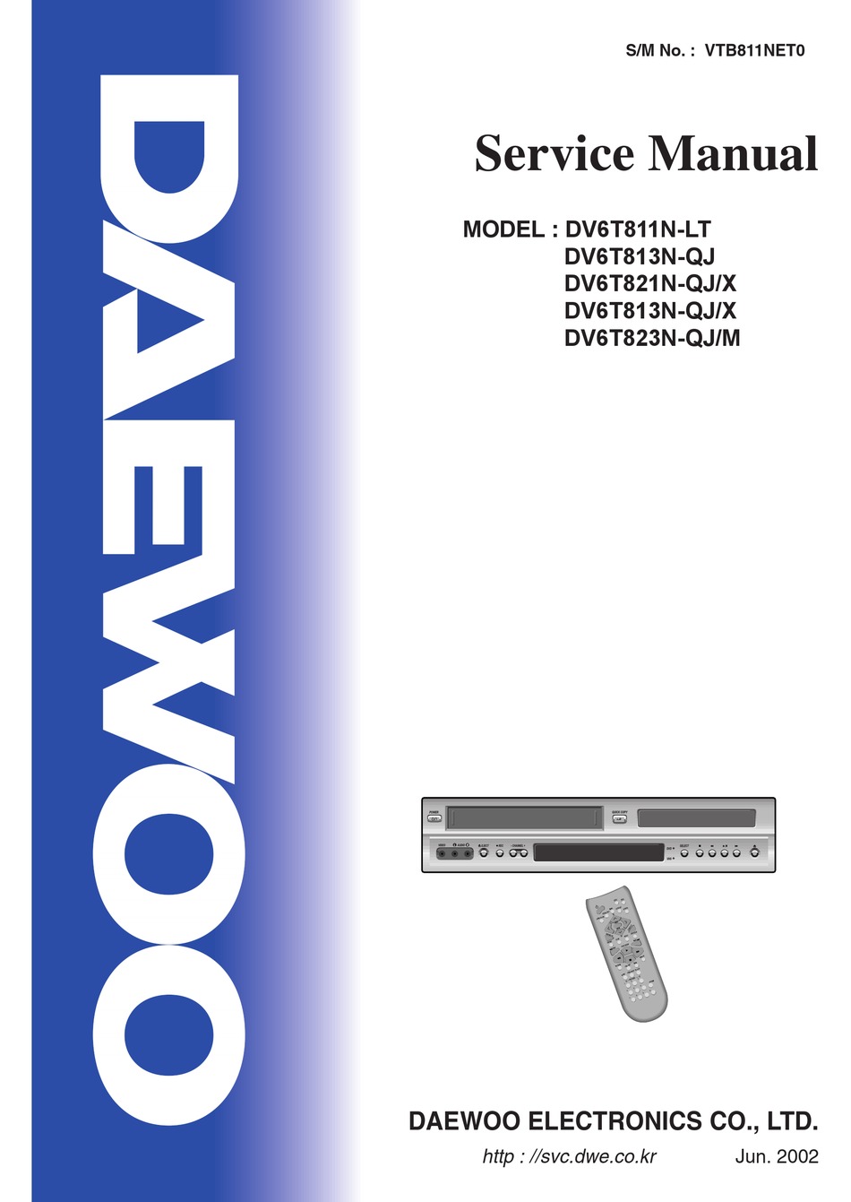 DAEWOO DV6T811N-LT SERVICE MANUAL Pdf Download | ManualsLib