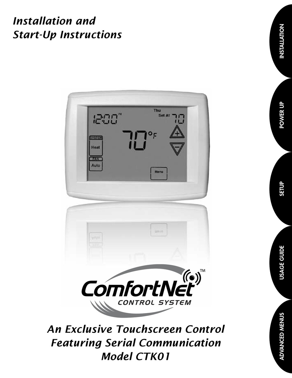 comfortnet control system manual ctk01