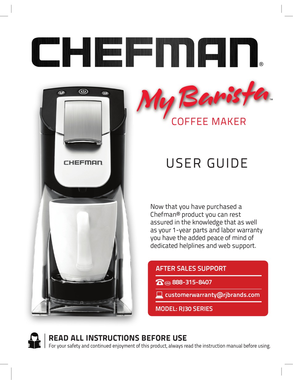 CHEFMAN MY BARISTA RJ30 SERIES USER 