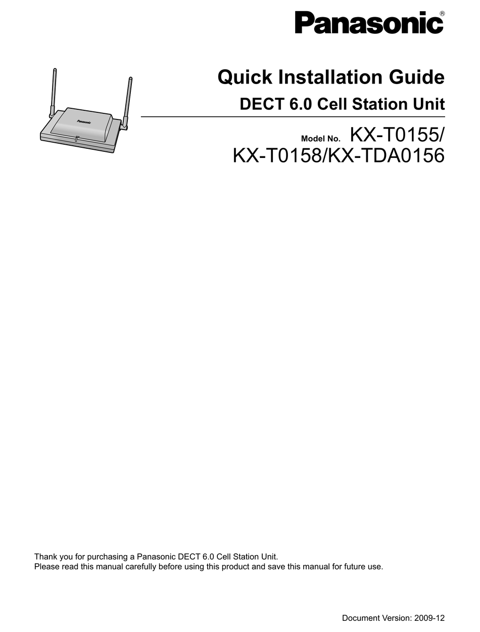 Panasonic Kx T0155 Quick Installation Manual Pdf Download Manualslib