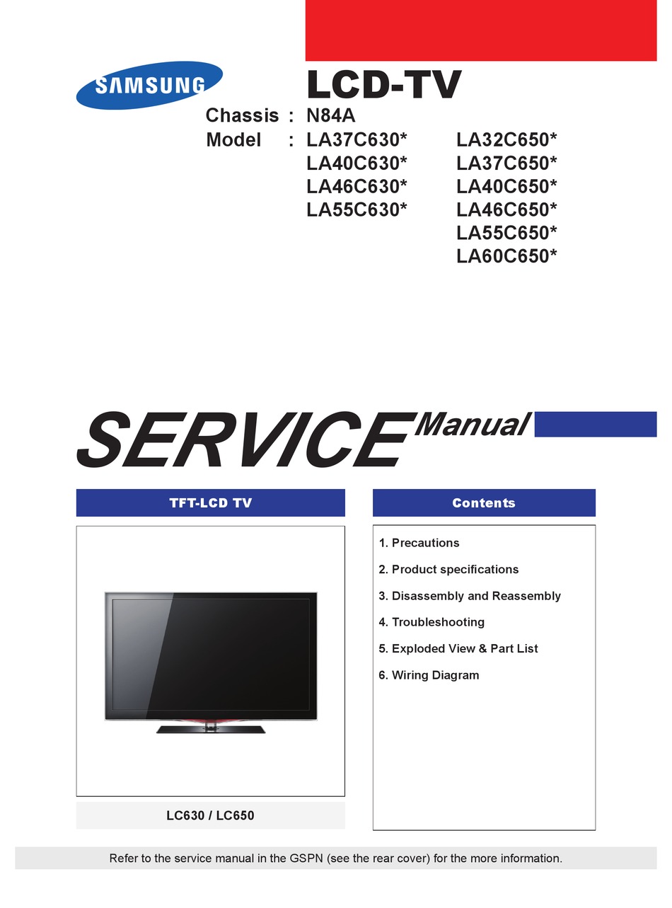 SAMSUNG LA37C630 SERIES SERVICE MANUAL Pdf Download | ManualsLib