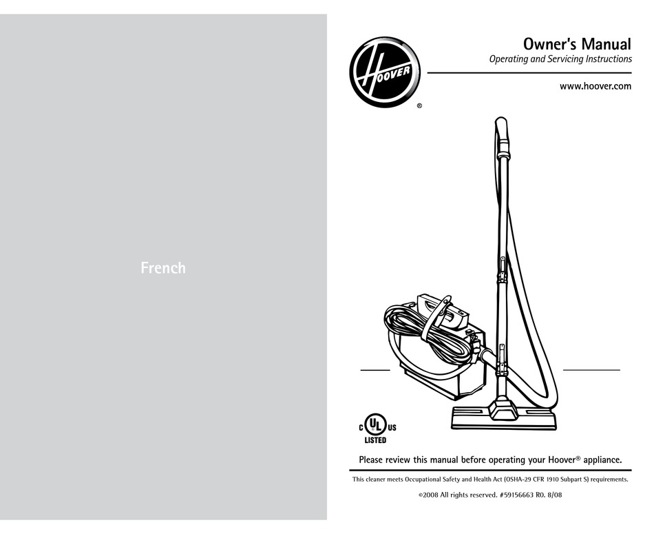 HOOVER VACUUM CLEANER OWNER'S MANUAL Pdf Download