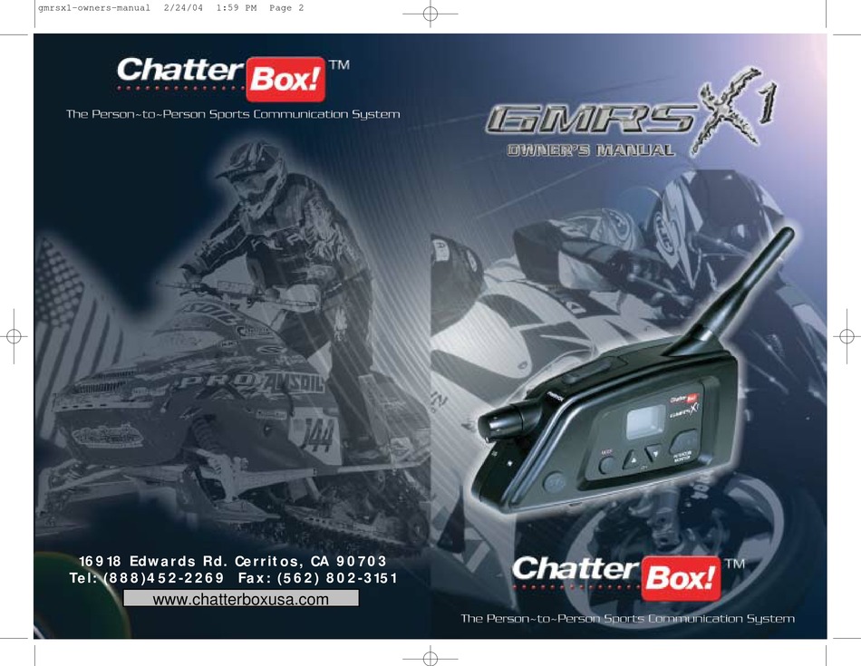 CHATTERBOX GMRS X1 OWNER