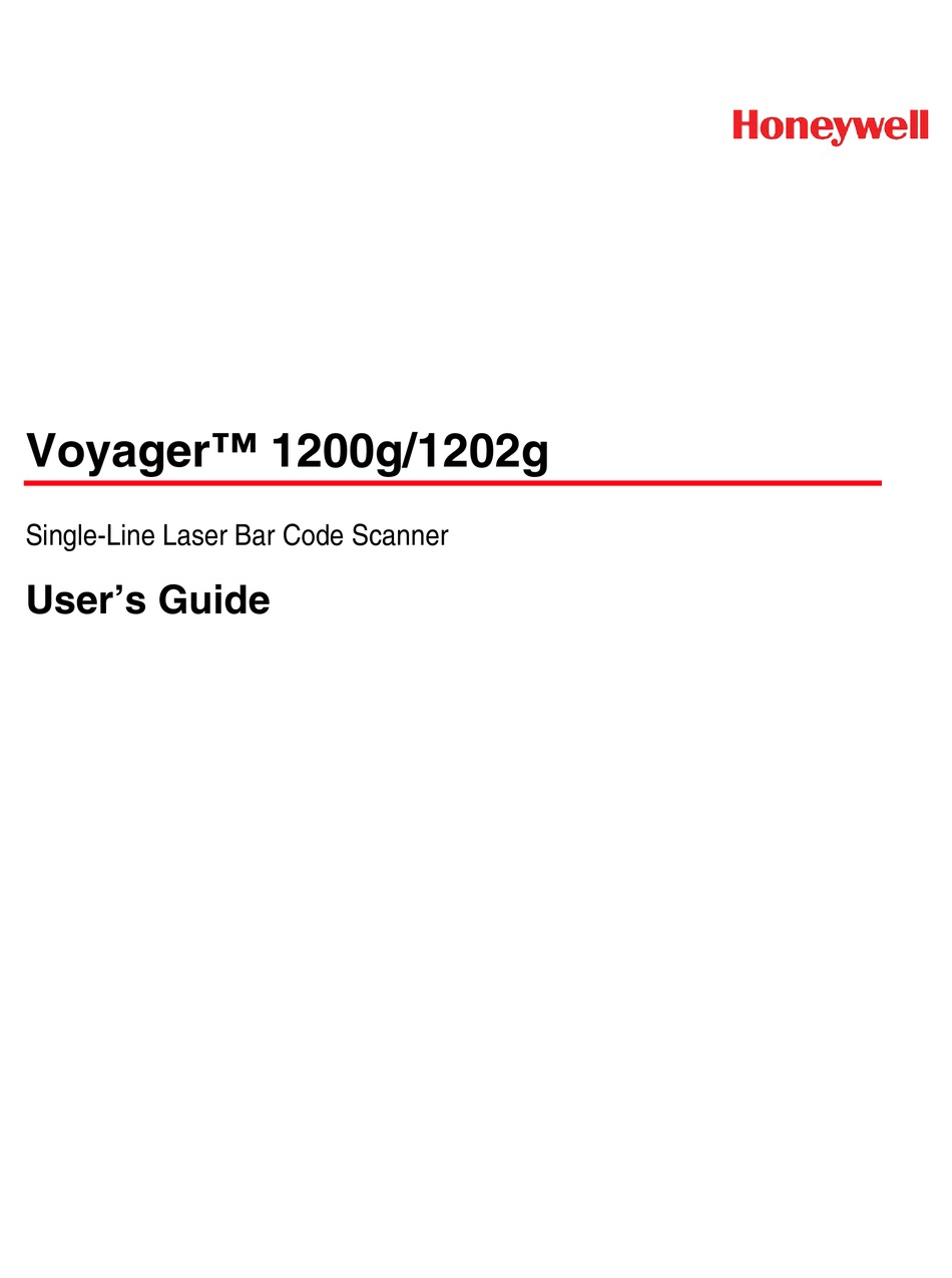 honeywell voyager 1200g scanner manual