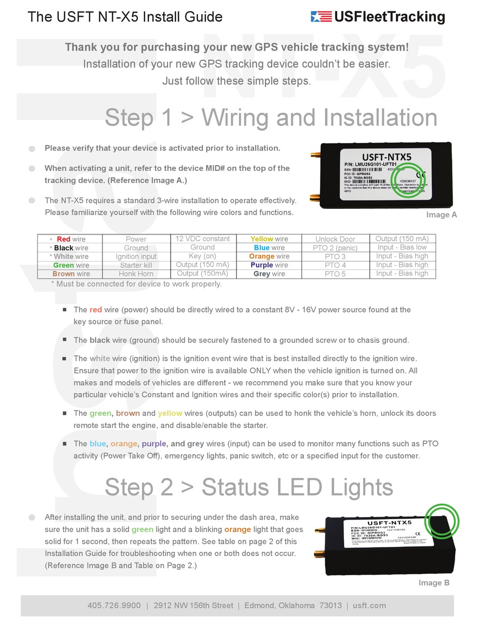 US FLEET TRACKING USFT NTX5 INSTALL MANUAL Pdf Download ManualsLib