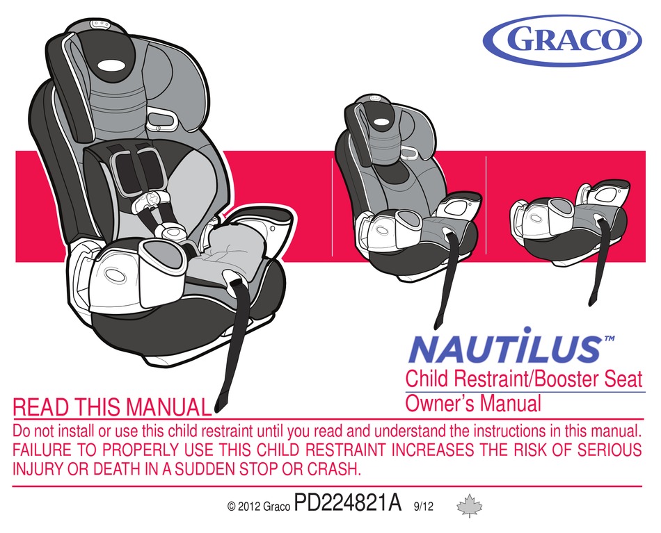 Graco Nautilus Owner S Manual Pdf Manualslib - How To Install Graco 3 In 1 Car Seat With Seatbelt