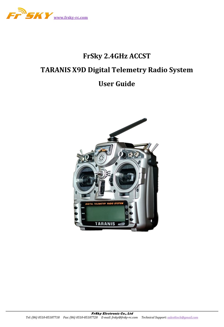 Frsky Taranis X9d User Manual Pdf Download Manualslib