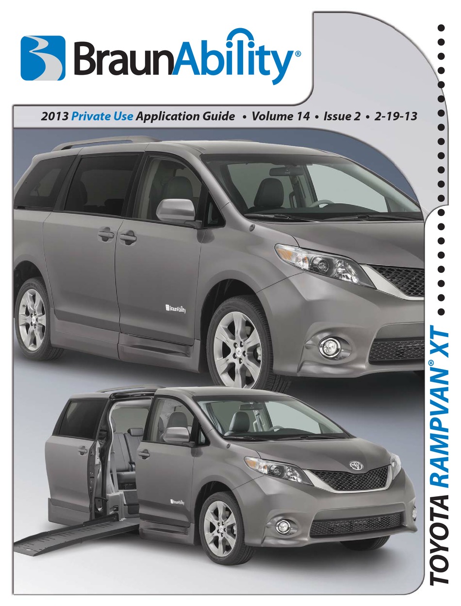 Braunability Rampvan Xt Application Manual Pdf Download Manualslib