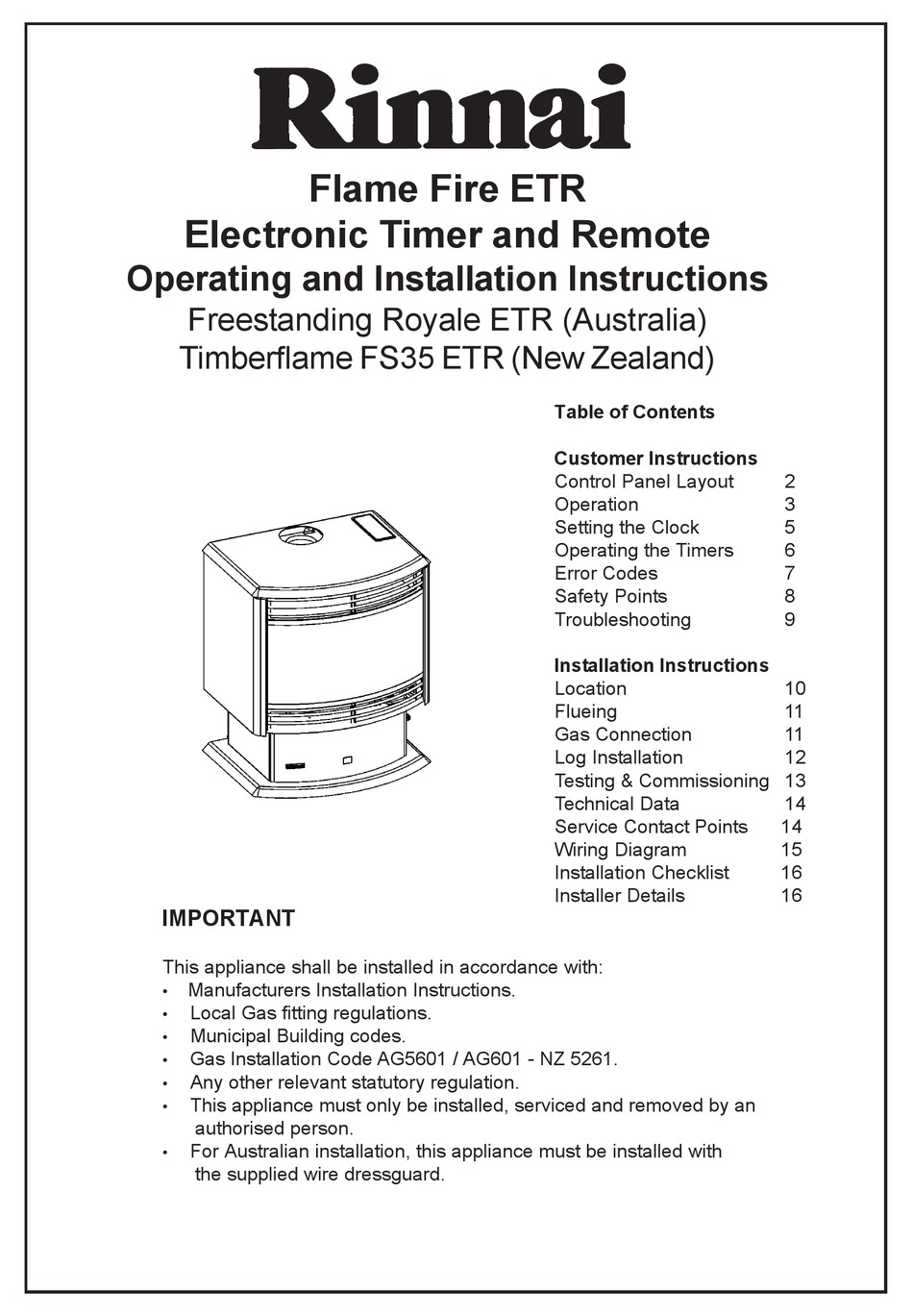 RINNAI FS35 ETR ACCESSORY INSTALLATION MANUAL Pdf Download | ManualsLib