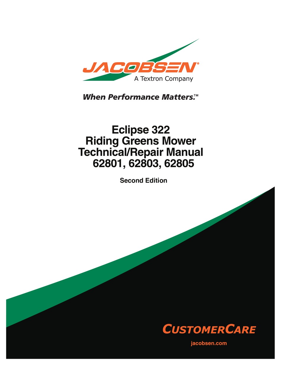JACOBSEN ECLIPSE 322 REPAIR MANUAL Pdf Download | ManualsLib