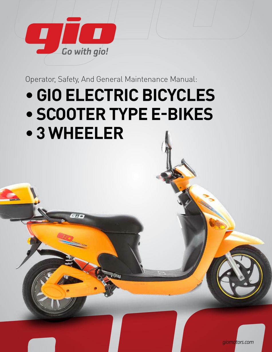 Gio Electric Scooter Operator Safety