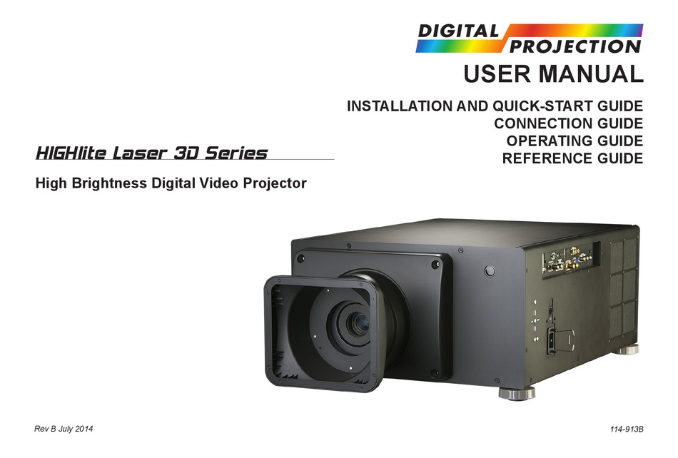 DIGITAL PROJECTION HIGHLITE LASER 3D SERIES USER MANUAL Pdf Download