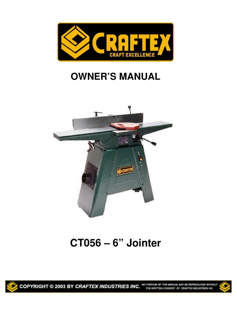 Craftex on sale 6 jointer