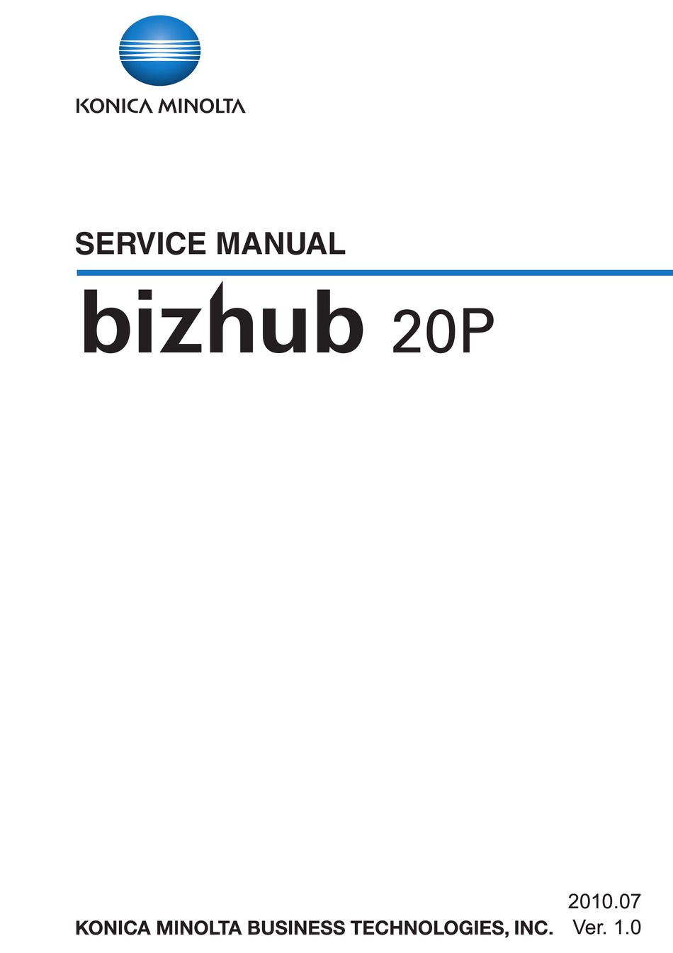Konica Minolta Bizhub 20p Service Manual Pdf Download Manualslib