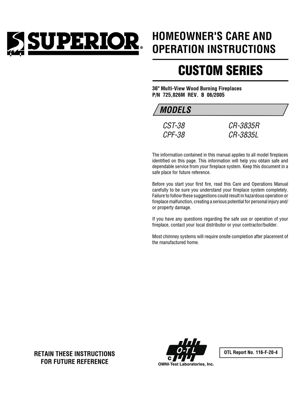 SUPERIOR CST38 HOMEOWNER