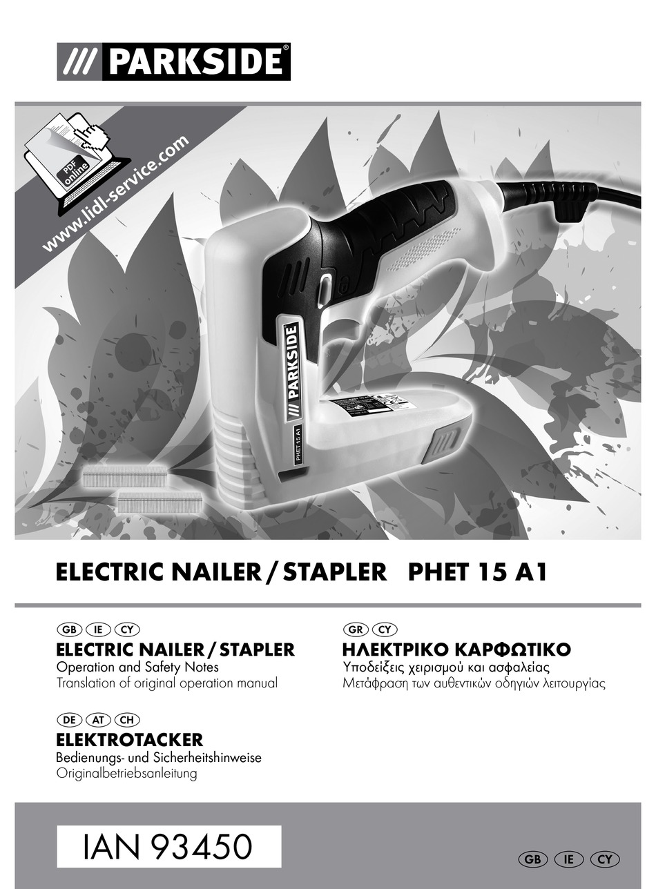 PARKSIDE PHET 15 A1 OPERATION AND SAFETY NOTES Pdf Download ManualsLib