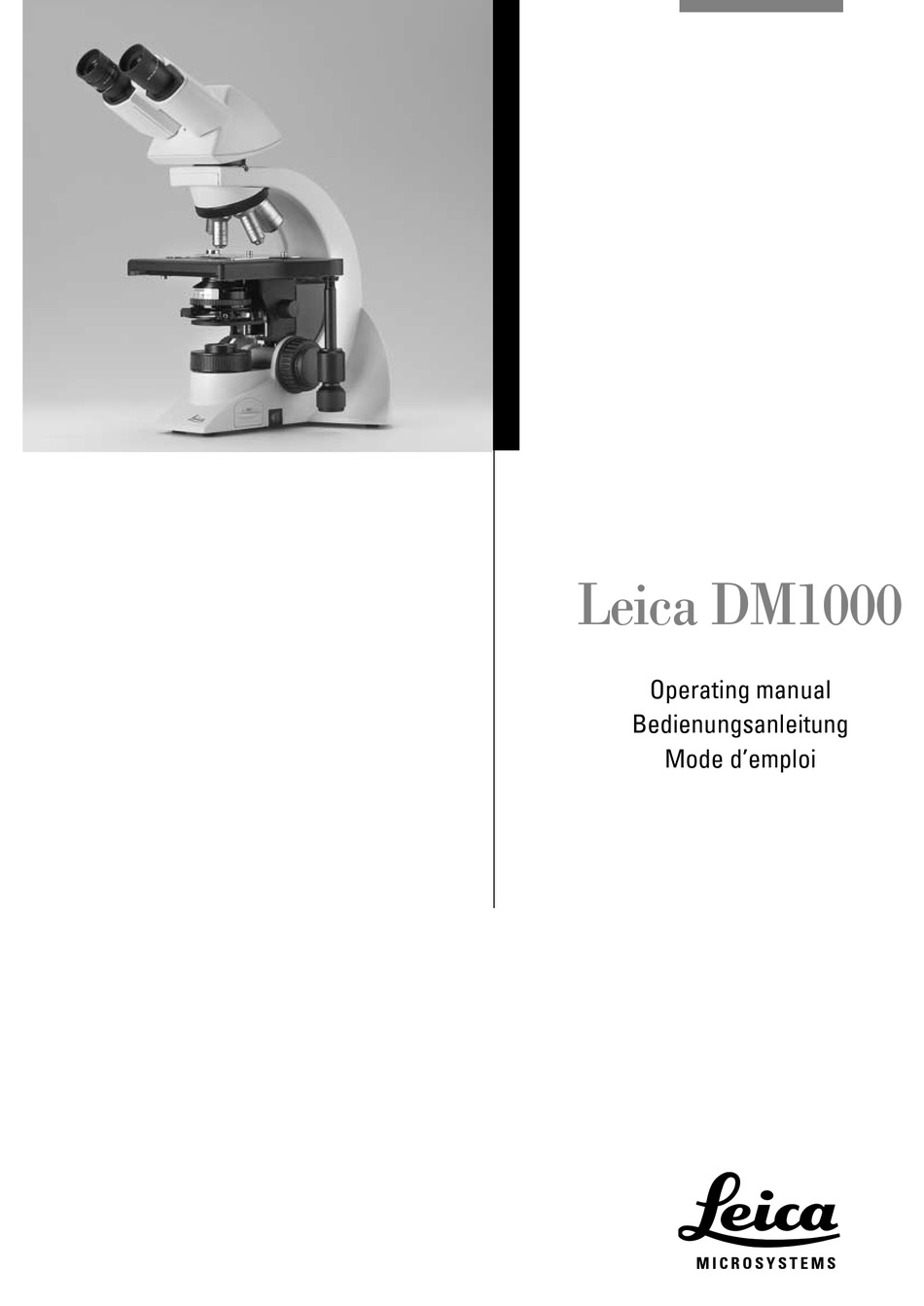 LEICA DM1000 OPERATING MANUAL Pdf Download | ManualsLib