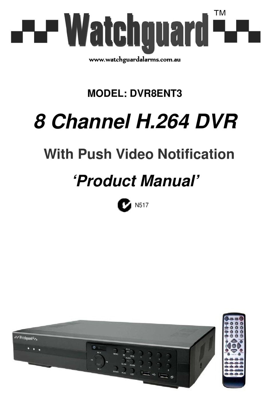 WATCHGUARD DVR8ENT3 PRODUCT MANUAL Pdf Download ManualsLib