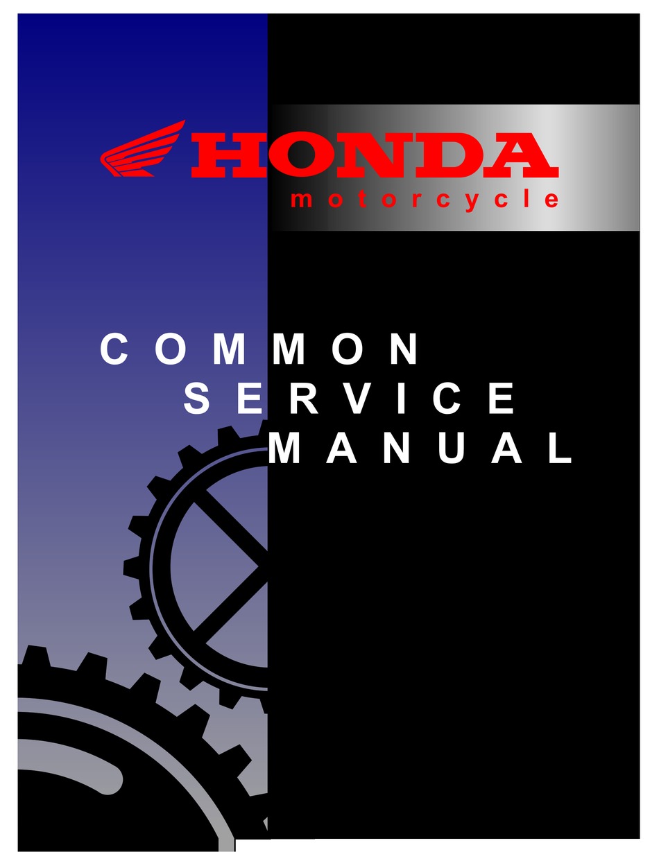 HONDA MOTORCYCLE SERVICE MANUAL Pdf Download | ManualsLib