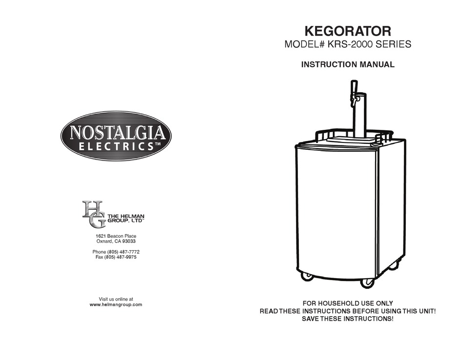 NOSTALGIA ELECTRICS KRS2000 SERIES INSTRUCTION MANUAL Pdf Download