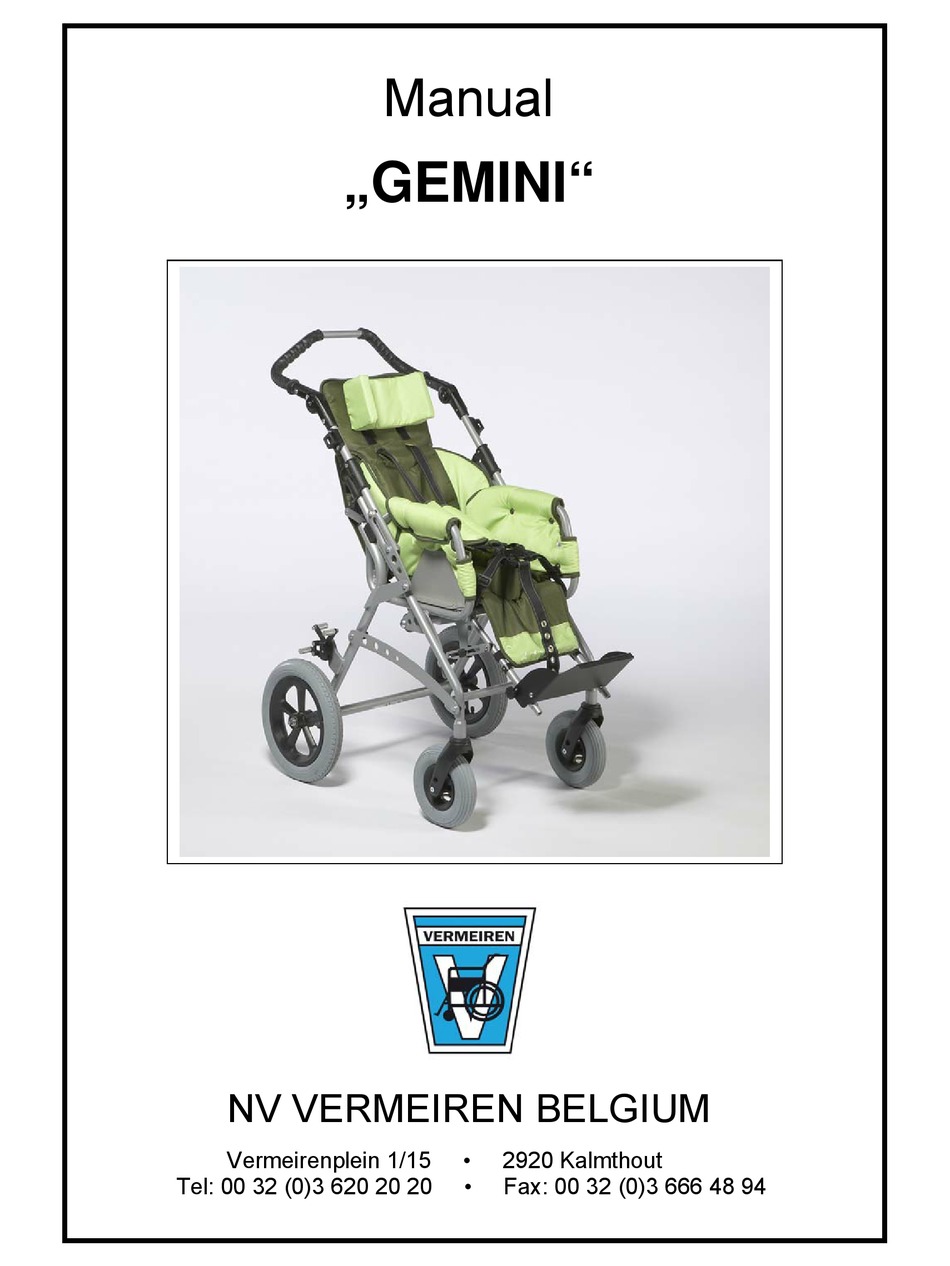 NV VERMEIREN BELGIUM GEMINI MANUAL Pdf Download ManualsLib