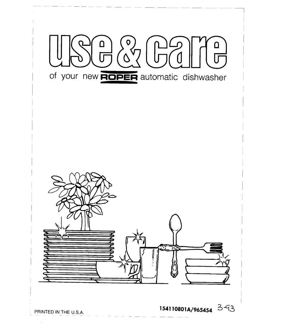 ROPER AUTOMATIC DISHWASHER USER & CARE MANUAL Pdf Download ManualsLib