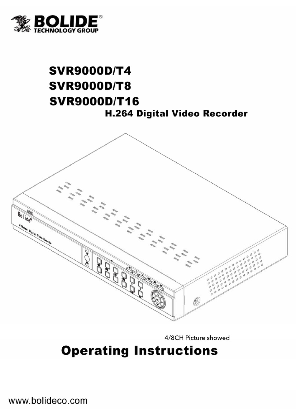 BOLIDE SVR9000D T4 OPERATING INSTRUCTIONS MANUAL Pdf Download ManualsLib
