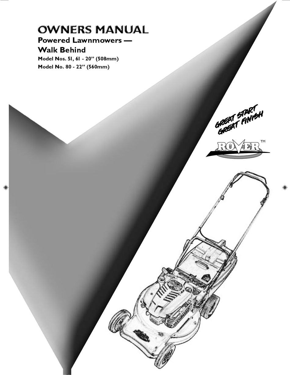 Rover 880 store lawn mower manual