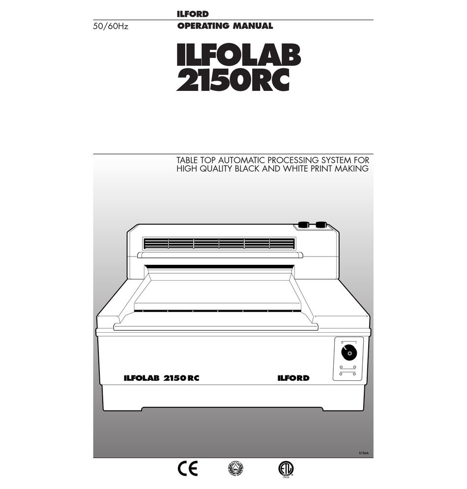 ILFORD ILFOLAB 2150RC OPERATING MANUAL Pdf Download | ManualsLib