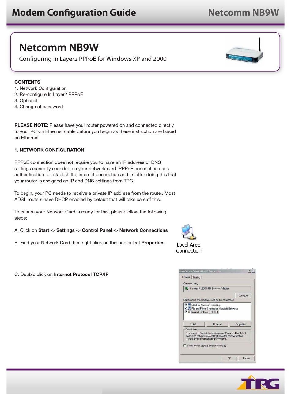 TPG NB9W CONFIGURATION MANUAL Pdf Download ManualsLib