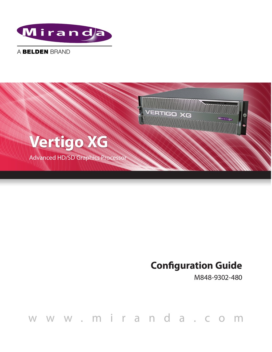 MIRANDA VERTIGO XG CONFIGURATION MANUAL Pdf Download | ManualsLib