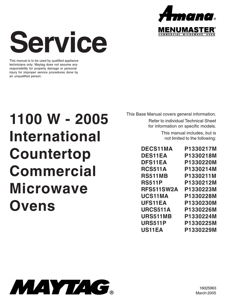 menumaster commercial microwave troubleshooting