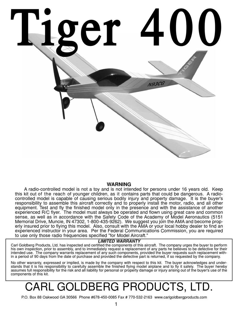 割引本物Greatplanes Carl Goldberg Tiger 2 40-46（グレートプレーン・カールゴールドバーグ・タイガー2） 完成品（エンジン）