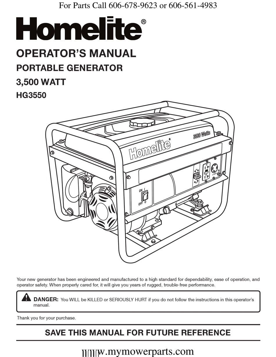 HOMELITE HG3550 OPERATOR'S MANUAL Pdf Download | ManualsLib