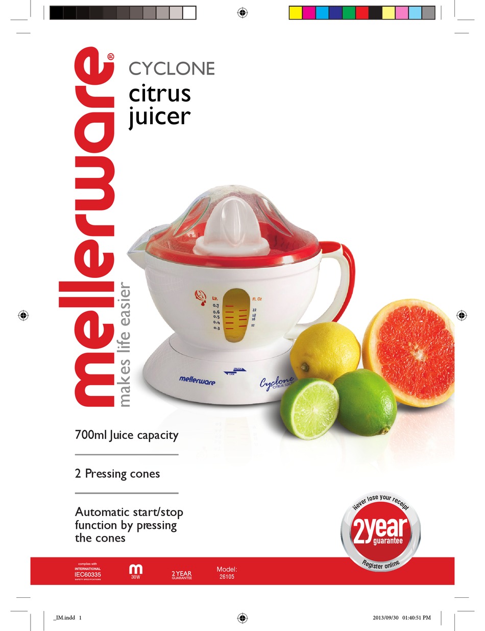 MELLERWARE CYCLONE CITRUS JUICER QUICK INSTRUCTIONS Pdf Download ManualsLib